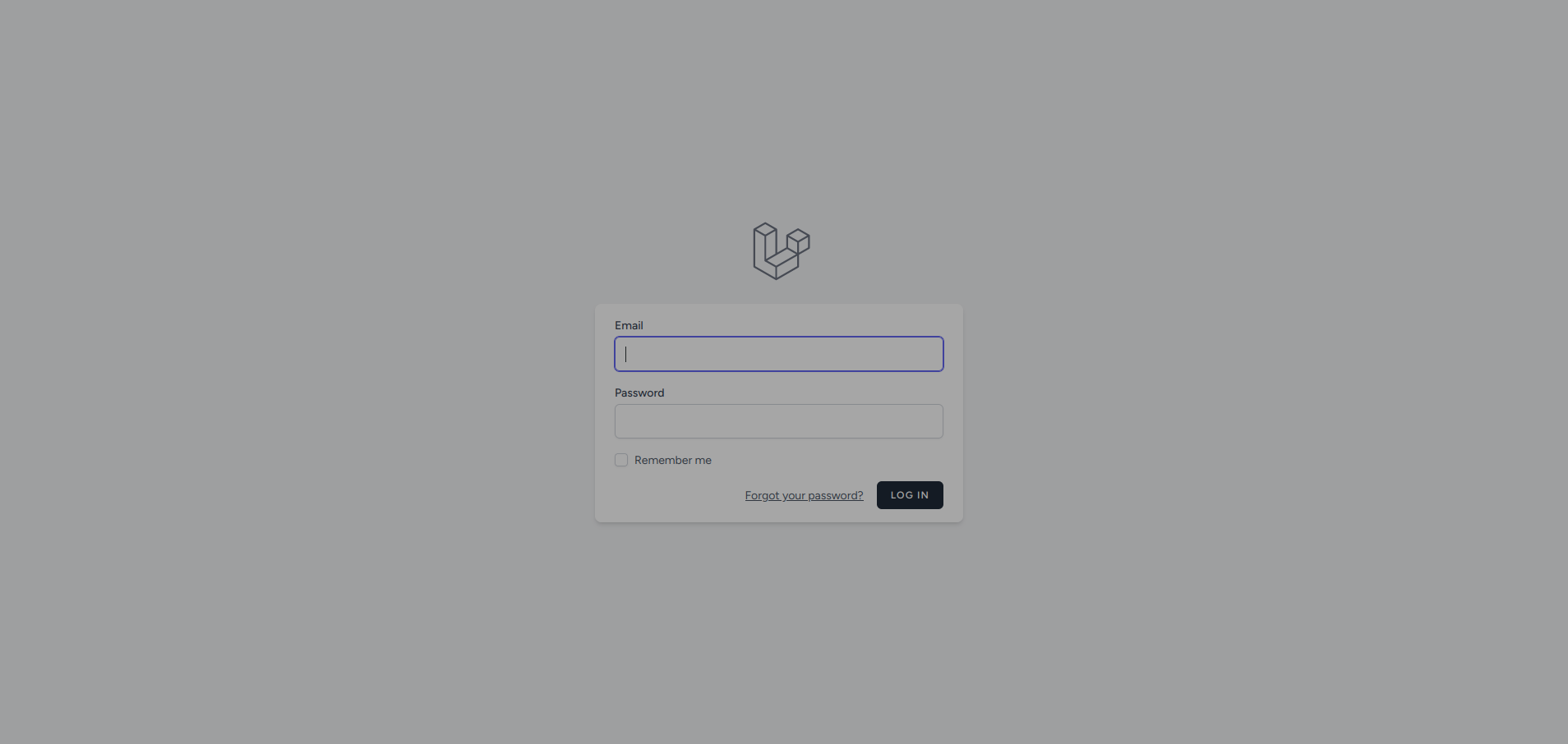 Login page