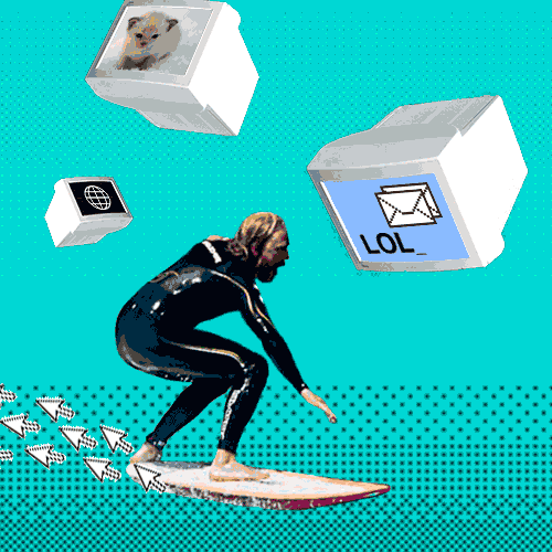 a person surfing the internet