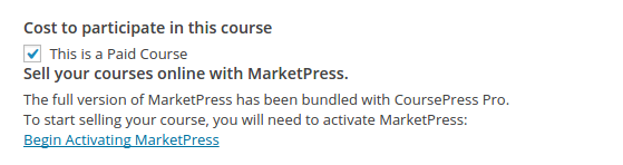 CoursePress Pro - Activate MarketPress