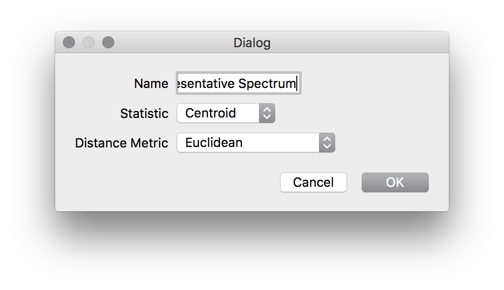 representative spectrum dialog