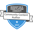 Community Content Author - Microsoft 365 & Power Platform Community 2023