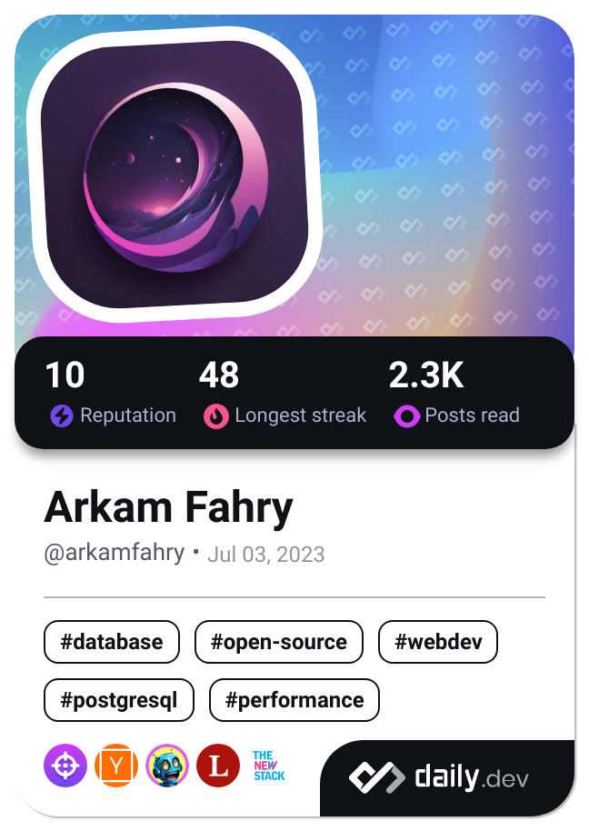 Arkam Fahry's Dev Card