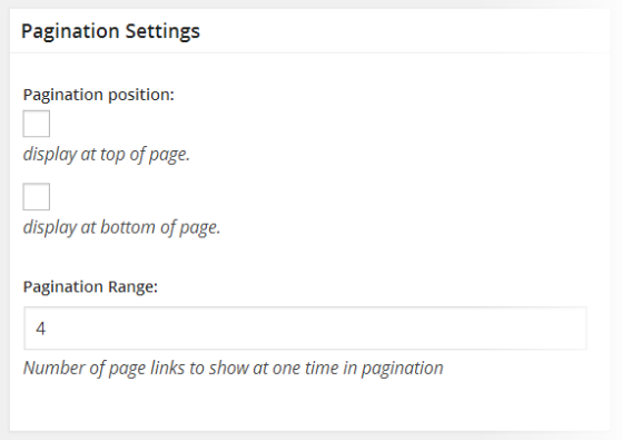 Classifieds - General Settings - Pagination Settings