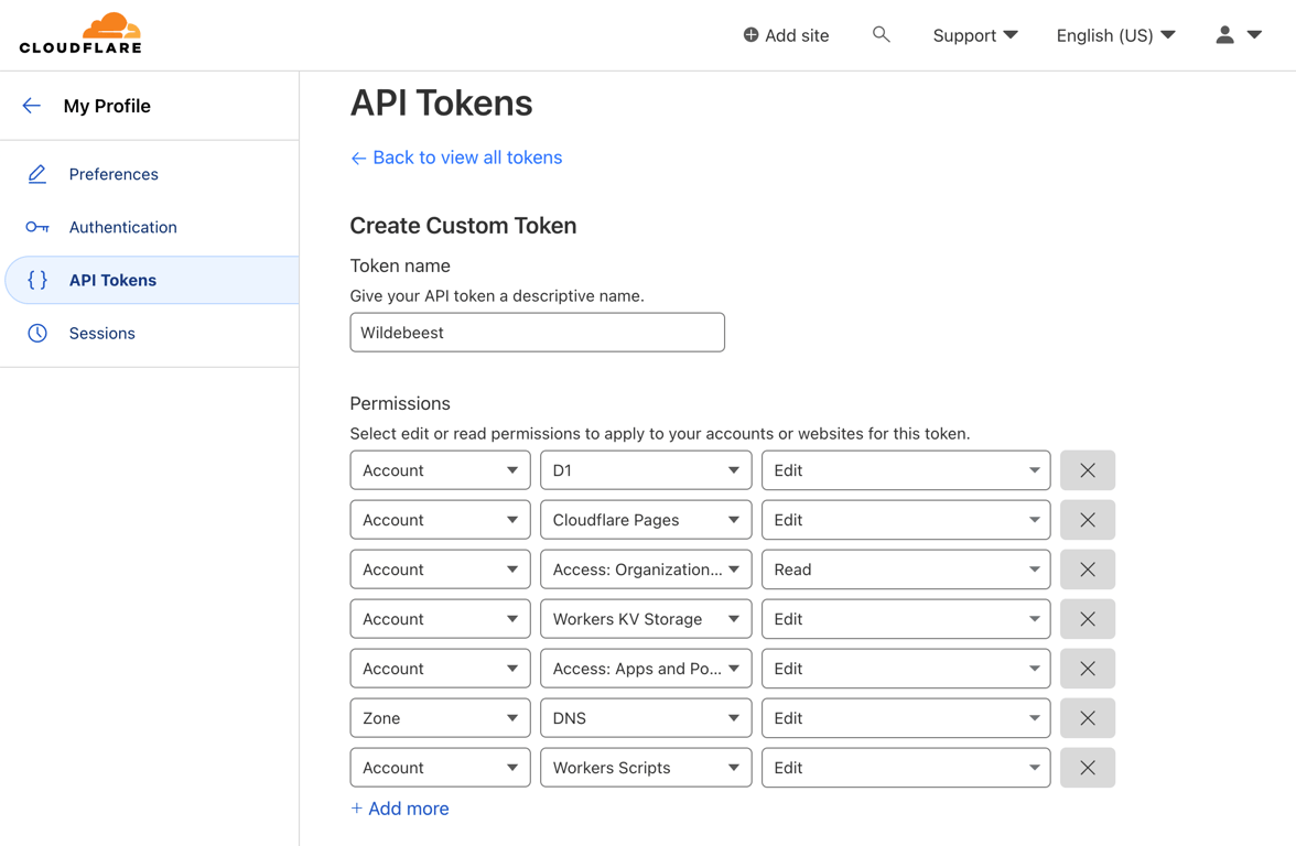 token permissions