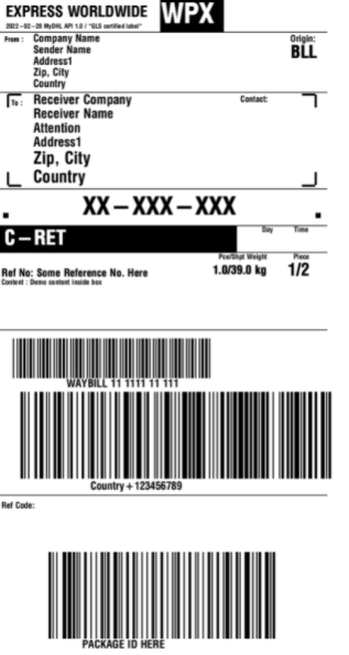 Label generated using labelary