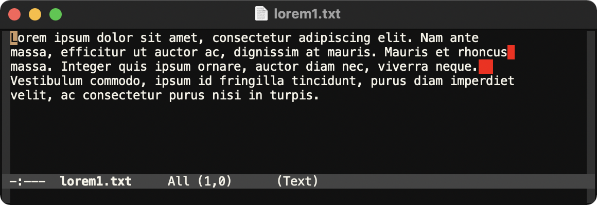 Screenshot of whitespace highlighted in Emacs