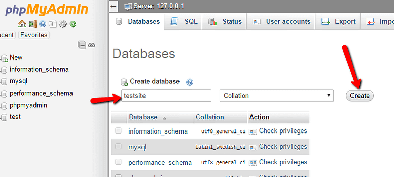 create a database