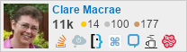 profile for Clare Macrae on Stack Exchange, a network of free, community-driven Q&A sites