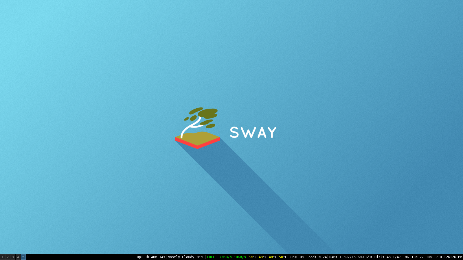 Sway 0.13.0 with status_command being provided by i3status.py