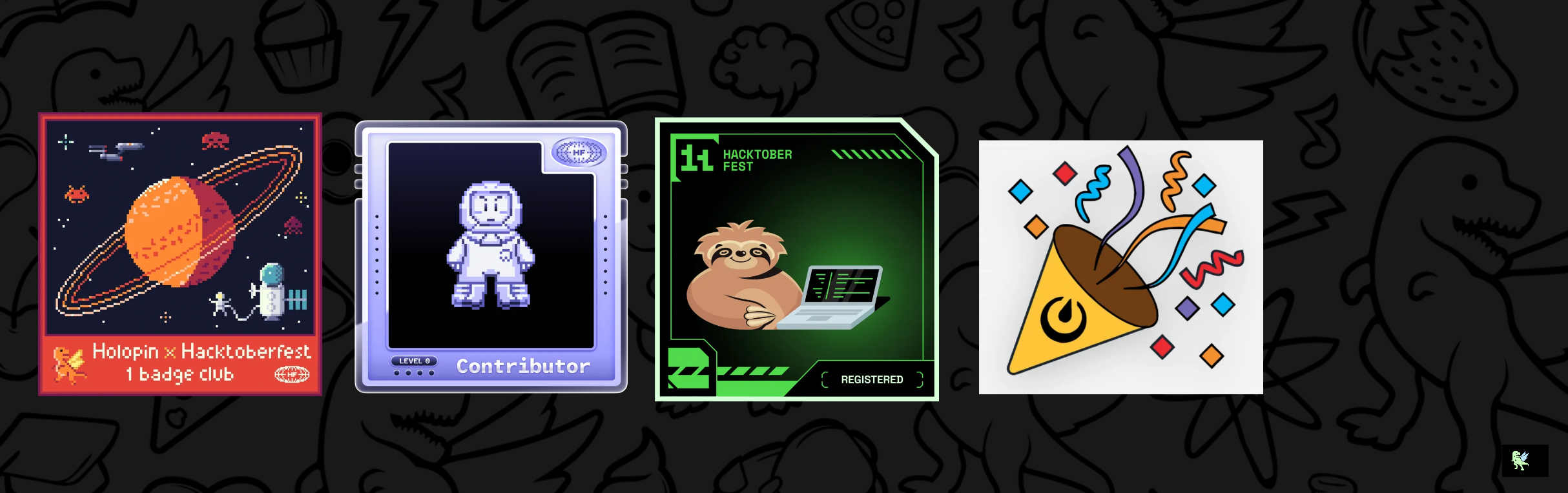 An image of @hualun's Holopin badges, which is a link to view their full Holopin profile