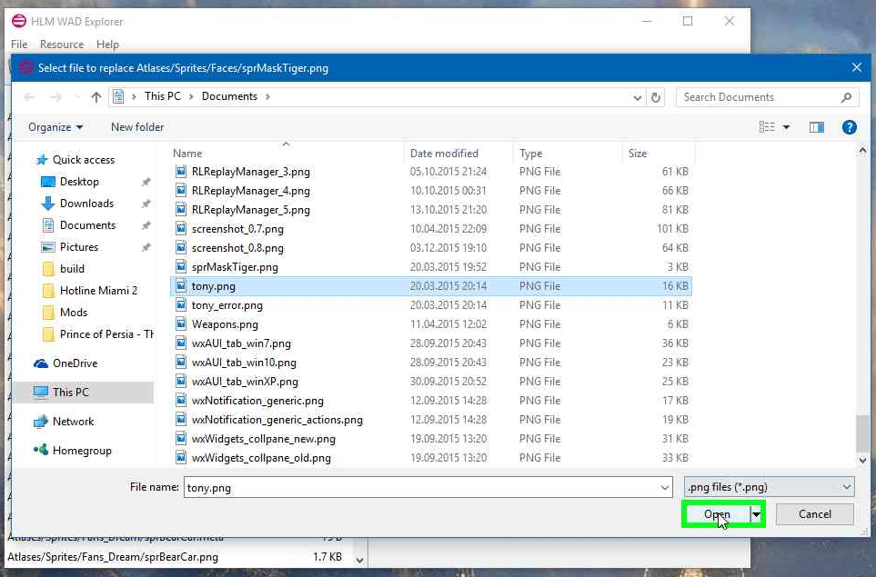 Select replacement file