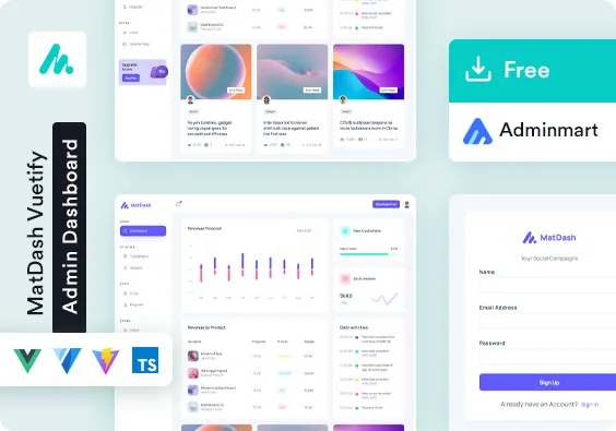 Matdash vue free