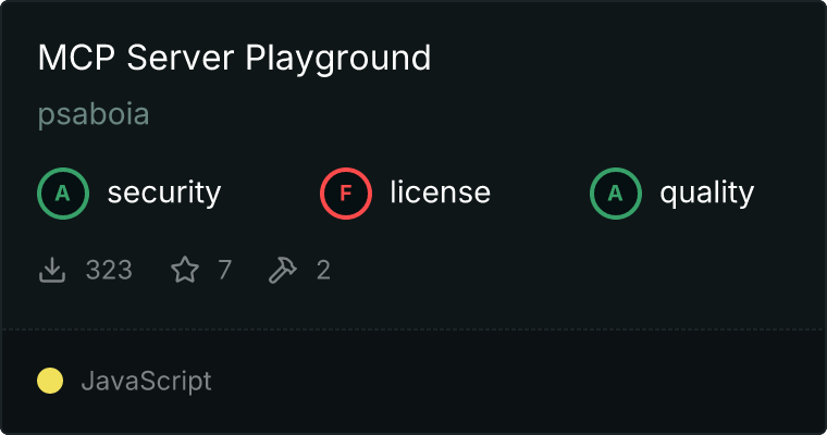 Server Playground MCP server