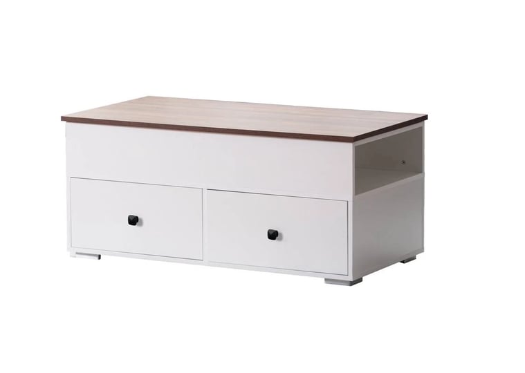 lilola-home-luna-white-coffee-table-with-brown-walnut-finish-lift-top-2-drawers-and-2-shelves-98877-1