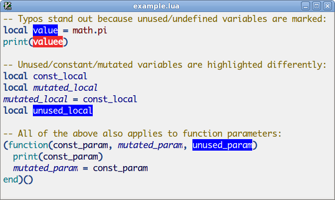 Screenshot of semantic highlighting