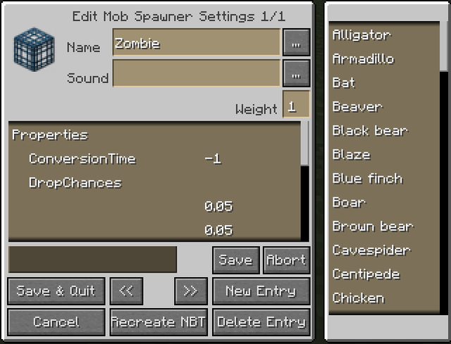 Spawner GUI Creature Page with Selector