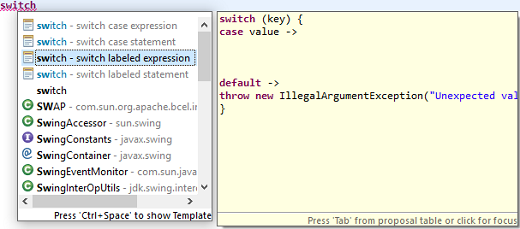 switch labeled expression