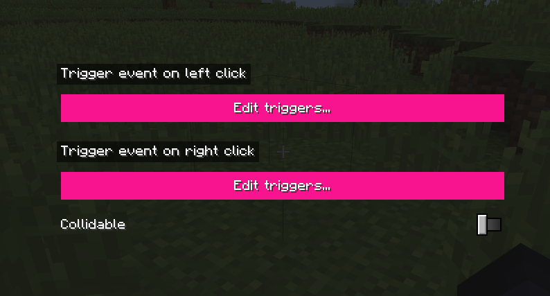 Trigger block's configuration screen