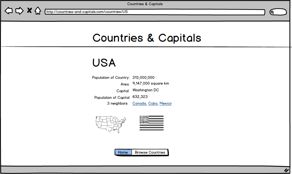 country detail view for countries capital app