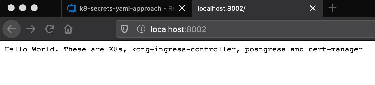 Hello World Service up and running - K8s port-forward