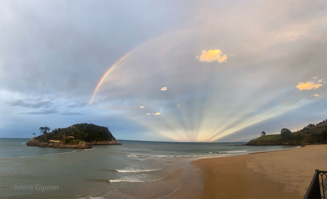 Anticrepuscular Rays: A Rainbow Fan over Spain image