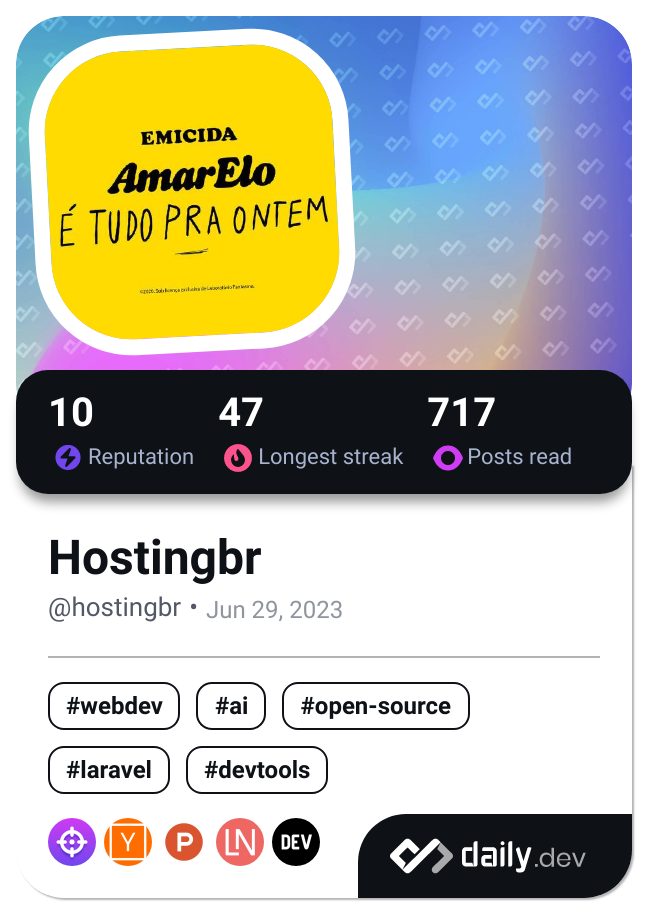 Hostingbr's Dev Card