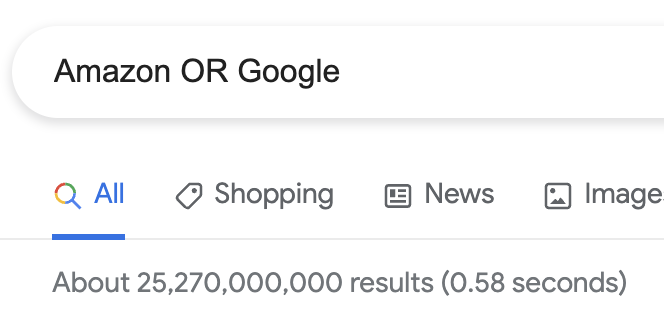 Amazon OR Google - Google Search - About 25,270,000,000 results (0.58 seconds)