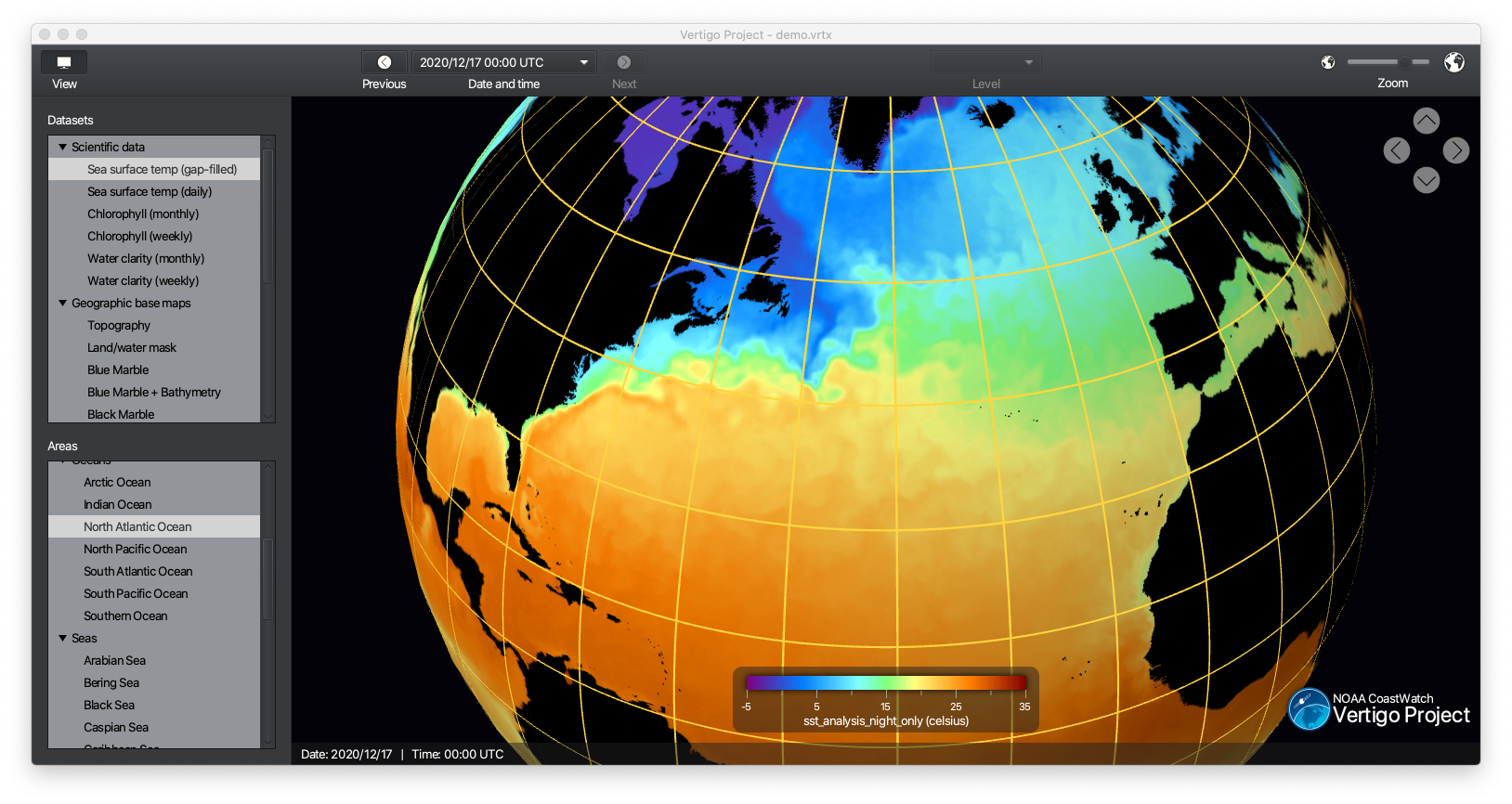 Vertigo Screenshot - Sea Surface Temperature