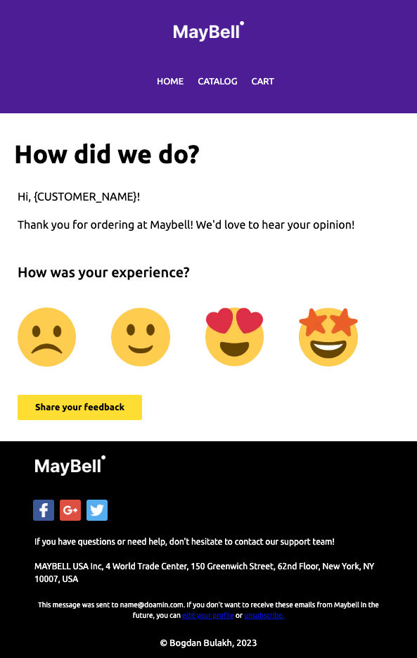 Survey email