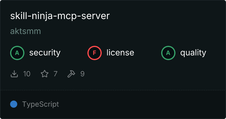 Skill Ninja MCP Server on Glama