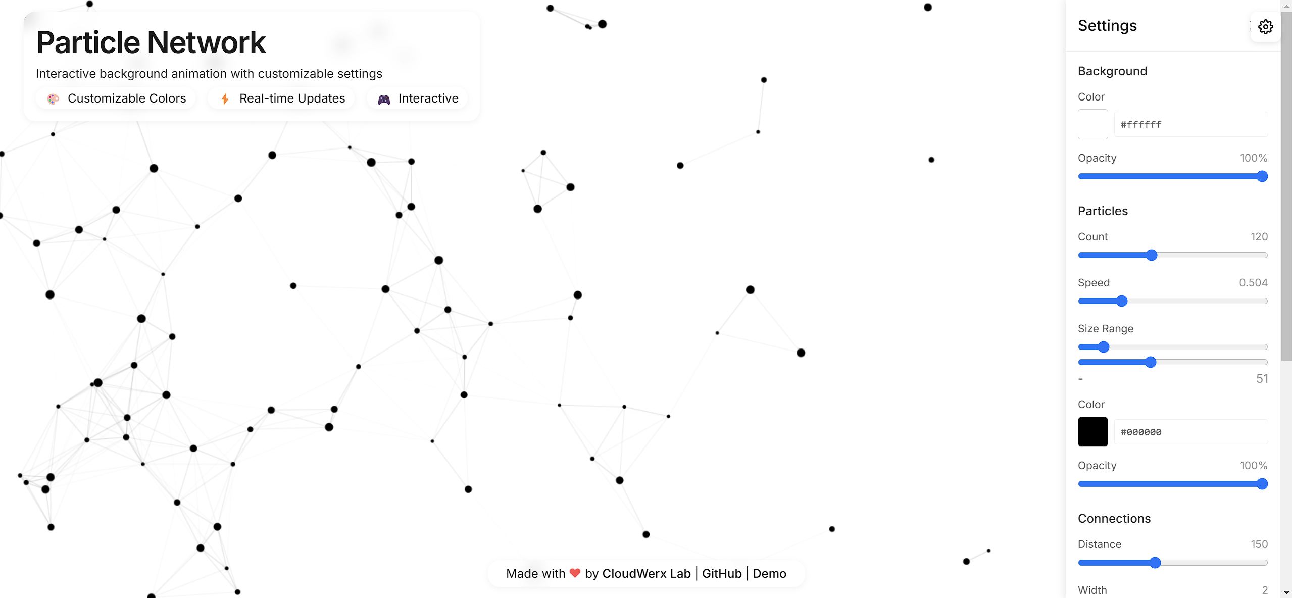 Particle Network Demo