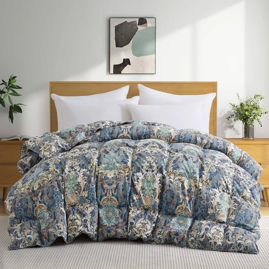 all-season-paisley-floral-printed-white-goose-feather-down-comforter-california-king-1