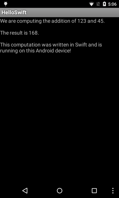 Swift on Android demo