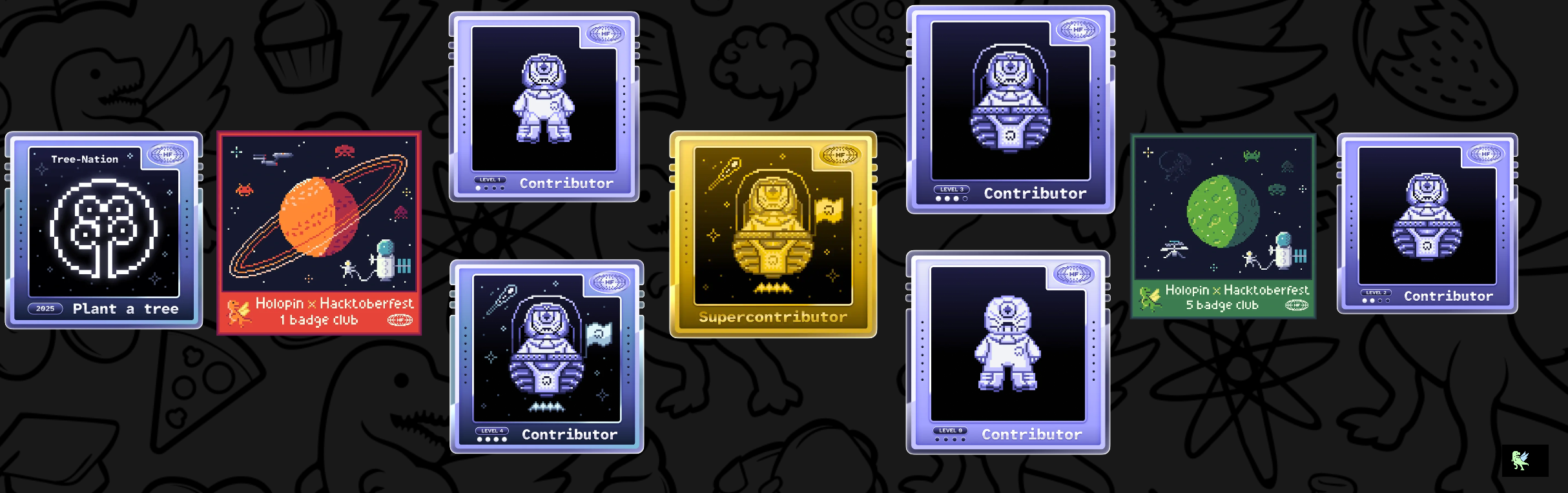 An image of @mymation's Holopin badges, which is a link to view their full Holopin profile