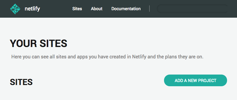 add a new project on Netlify