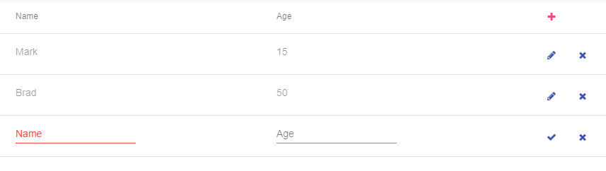 Example of angular4-material-table use