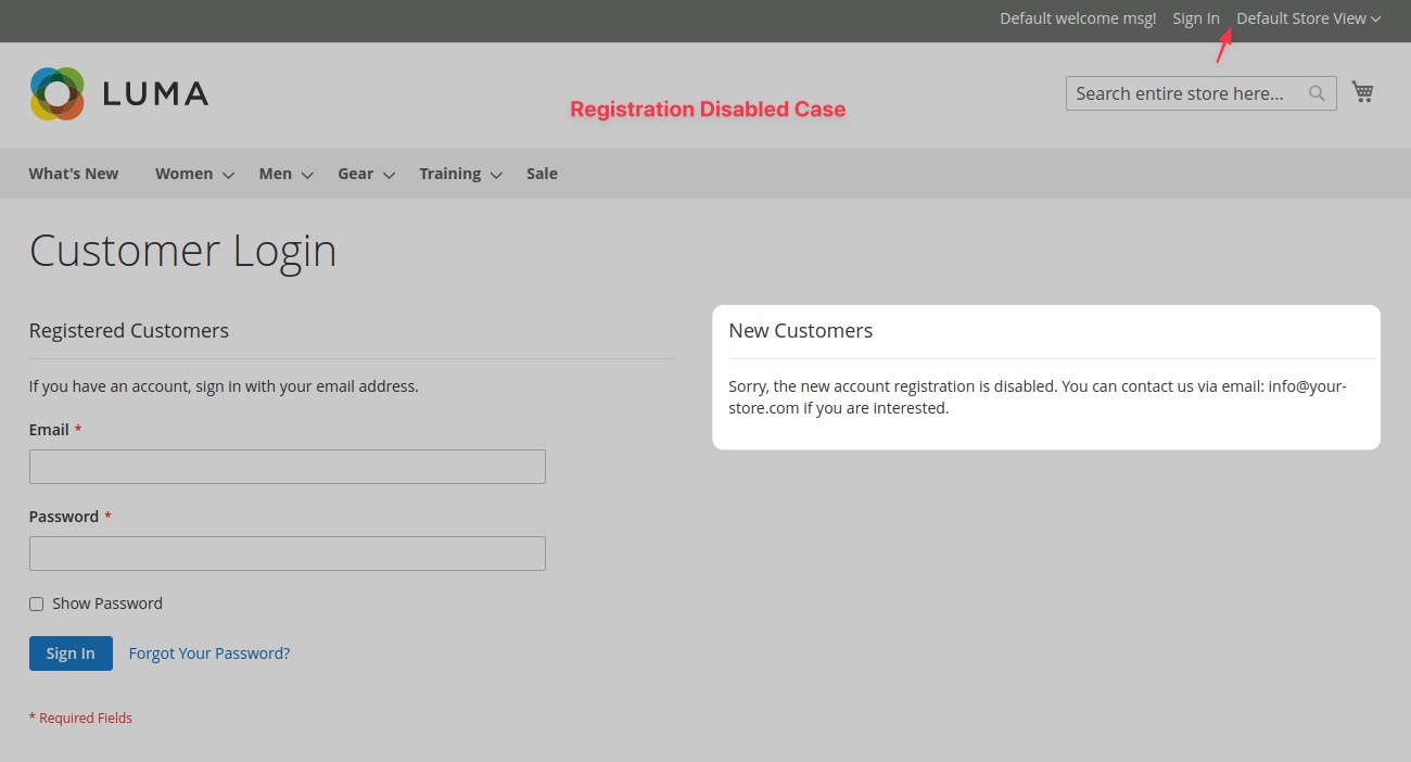 Magento 2 Disable Customer Registration - Customer Login Page