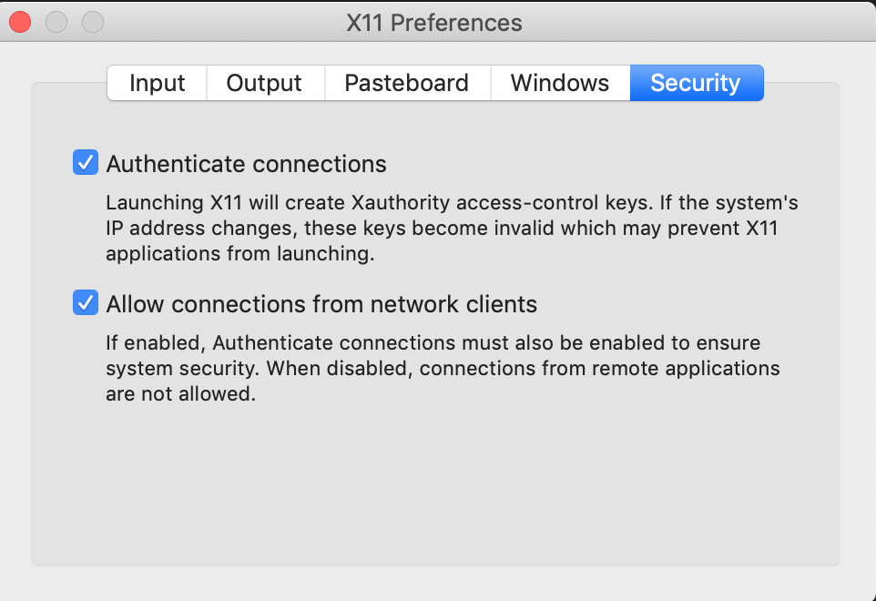 xQuartz Settings