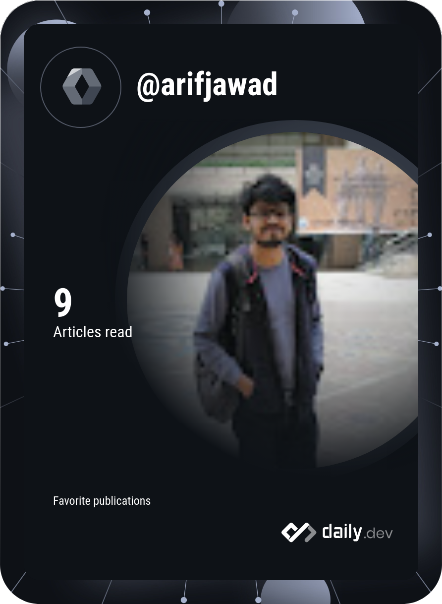 Arif Jawad's Dev Card