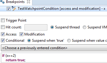 watchpoint condition