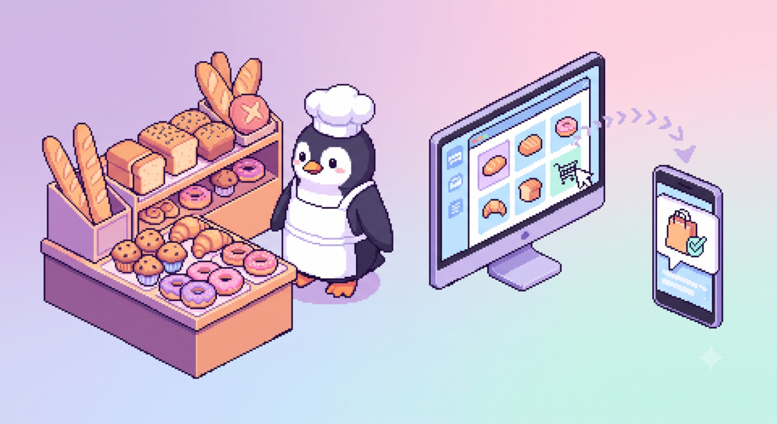 El Horno del Pingüino — pixel illustration