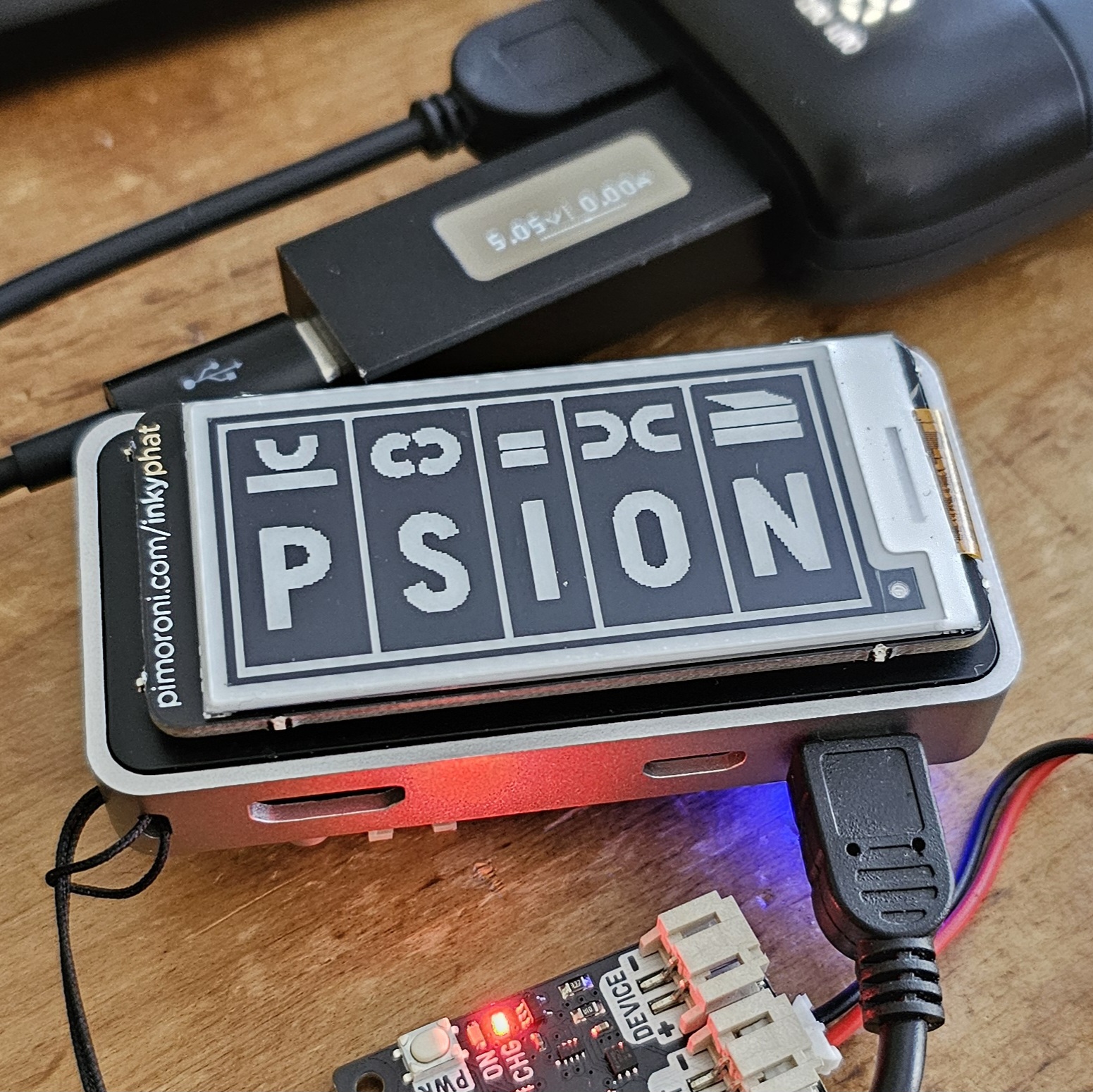 Psion logo displayed after shutdown of the Pi