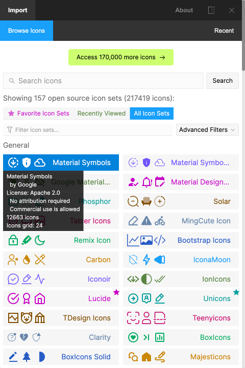 Iconify for Figma - icon sets