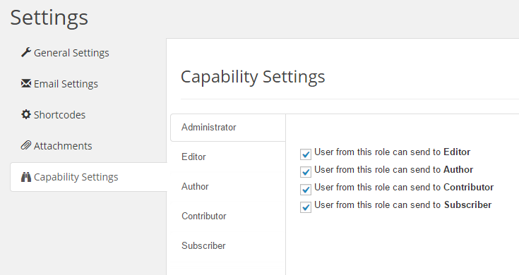 Capability Add-on Settings Page