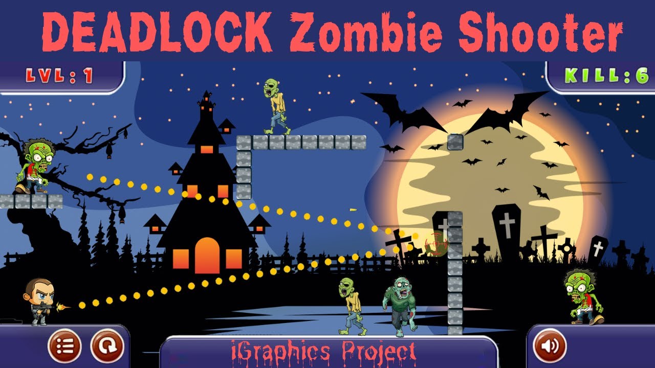 GitHub - alaminXpro/DeadLock-Zombie-Shooter: DEADLOCK Zombie Shooter is a 2D  Shooting game made with iGraphics engine using OpenGL library in C and C++.  Key Features: Intuitive mouse-controlled aiming, bouncing bullets that add a