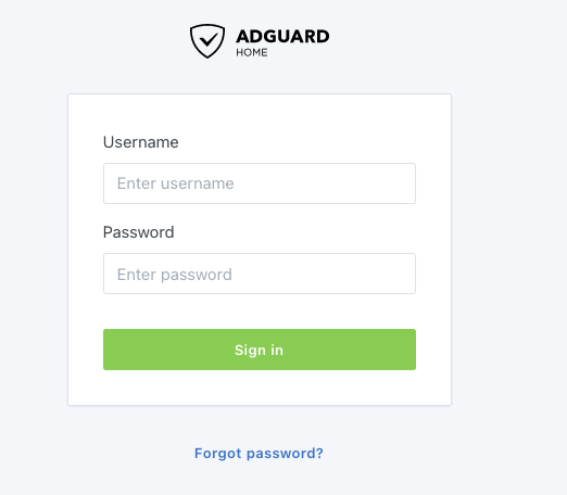 Adguard Admin Interface