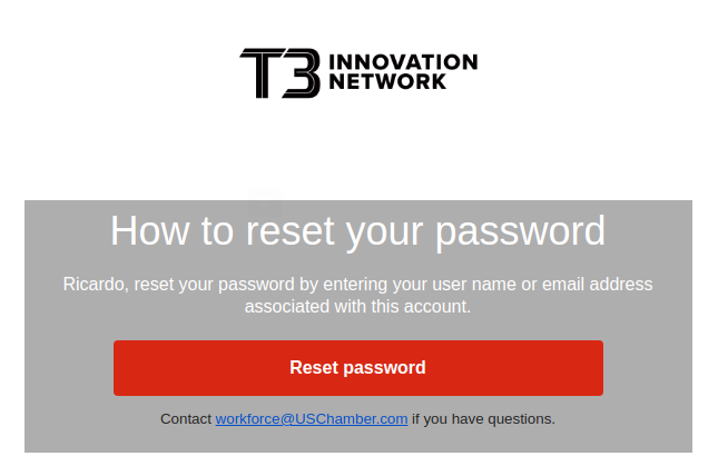 Forgot password email