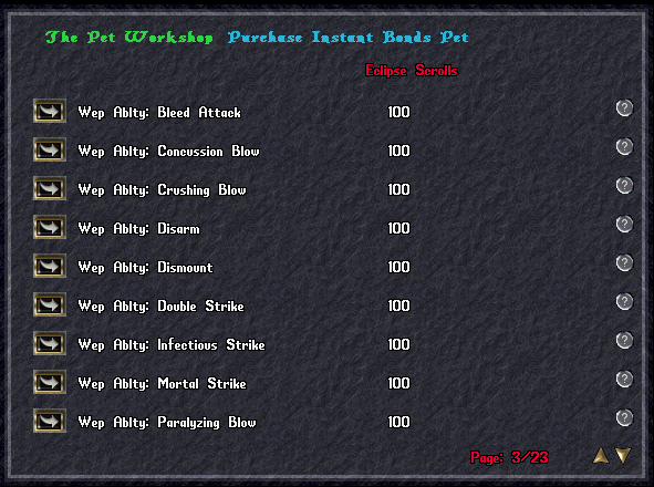 Ultima Eclipse - Pet Workshop