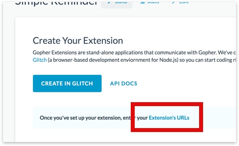 On your Extenion Settings page, click this link