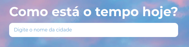 Campo de input para nome da cidade